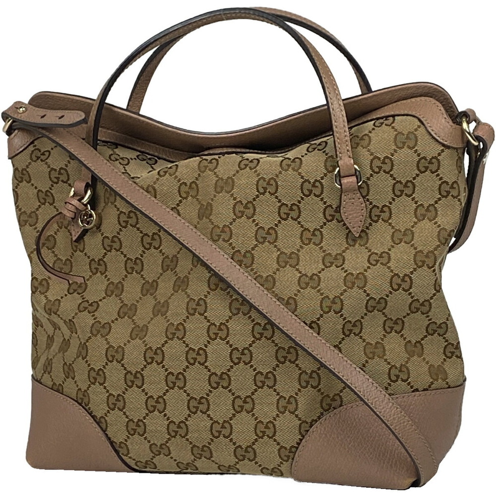 Gucci GG handbag shoulder bag canvas beige pink